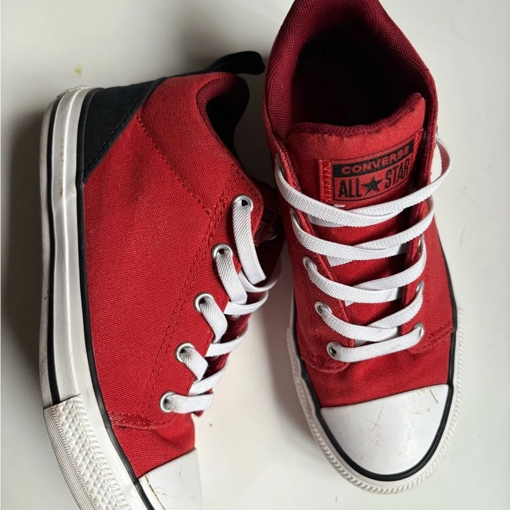 Converse Kids Red and Black All Star Sneakers
